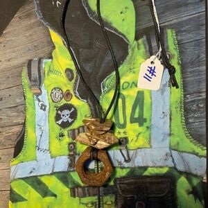 Post apocalyptic style industrial hardware necklace